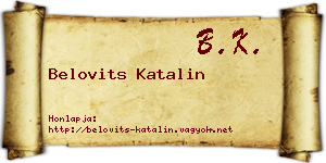 Belovits Katalin névjegykártya