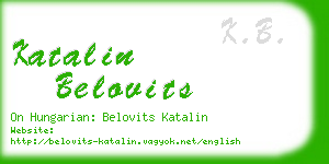 katalin belovits business card